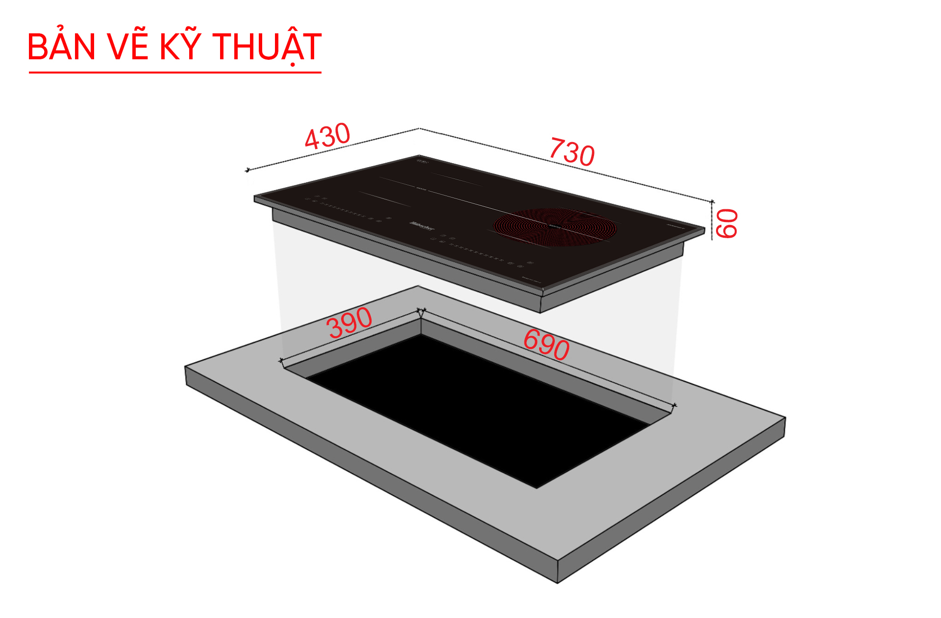 Bếp 1 từ 1 hồng ngoại Hubscher model: IHC-6261.E